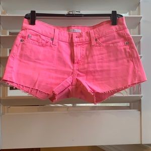 7 For All Mankind Hot Pink Jean Shorts